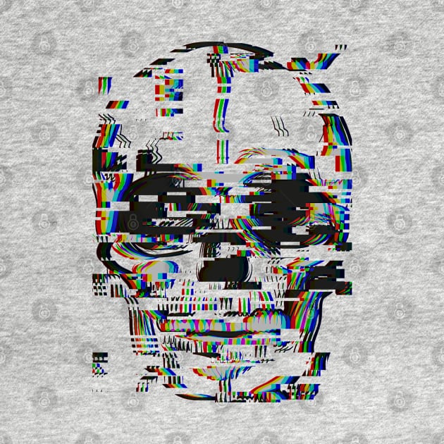 Graphic skull with glitch effect by Inch